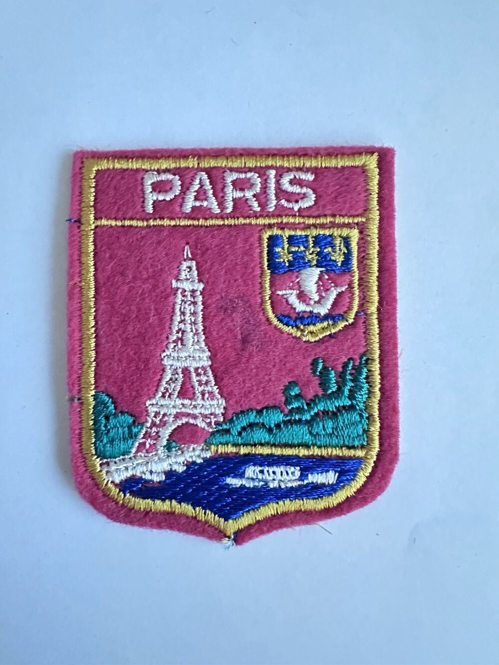 Vintage Paris France Shield Eiffel Tower French Felt Patch Tourism Souvenir P37
